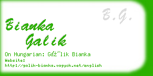 bianka galik business card